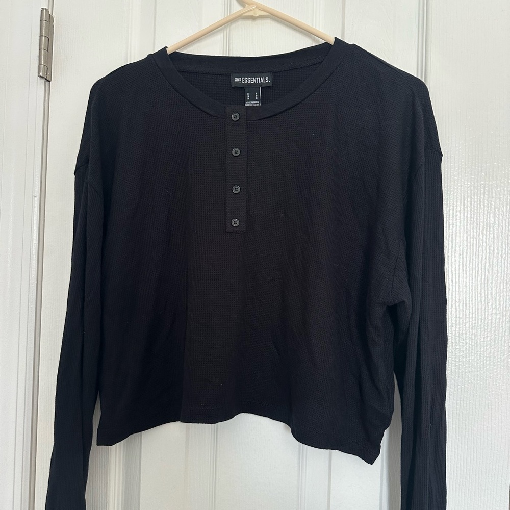 Essentials Charcoal Long Sleeve Women's Tee